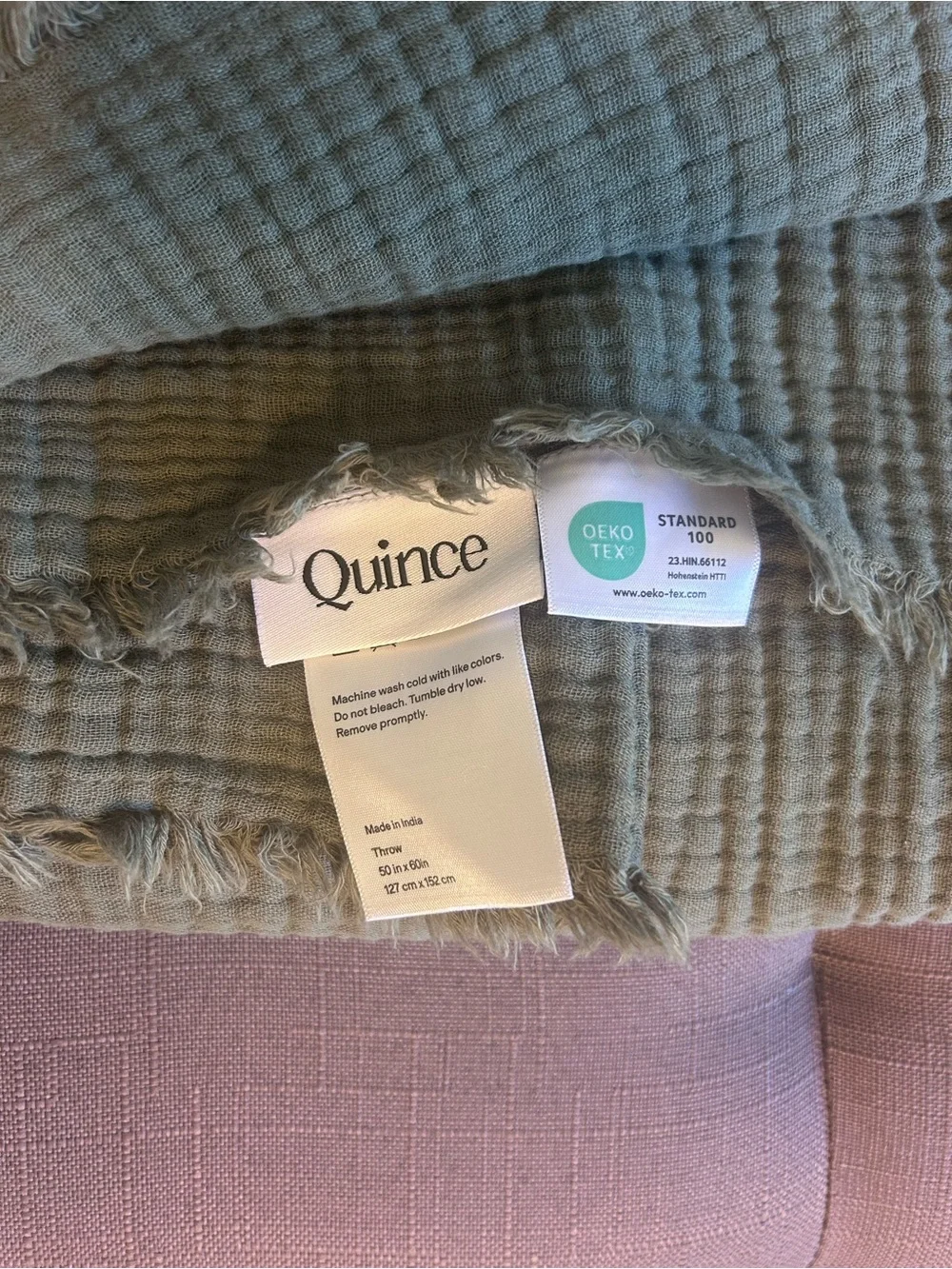 NWOT Quince Olive Green Organic Cotton Gauze Throw  Blanket!
